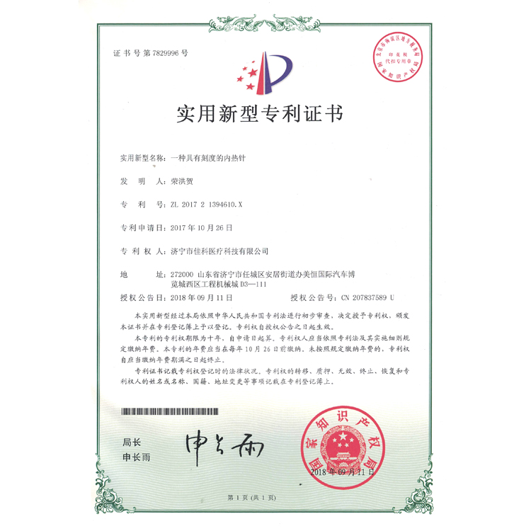 一种具有刻度内热针